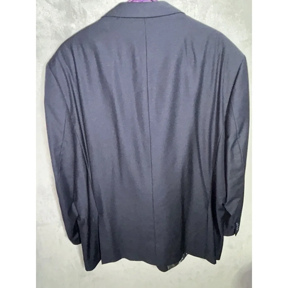 Lana LUXE Blue NAvy Super 140s Merino Wool 3 button size 50 DV  Mens Blazer EUC